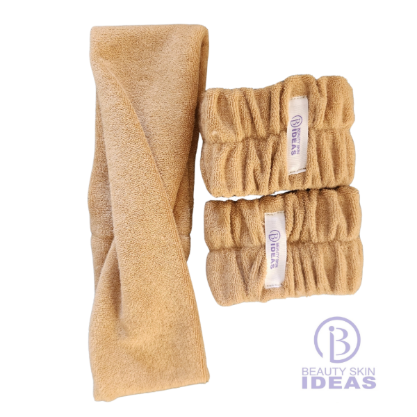 Producto - SET MUÑEQUERAS + VINCHA TOALLA