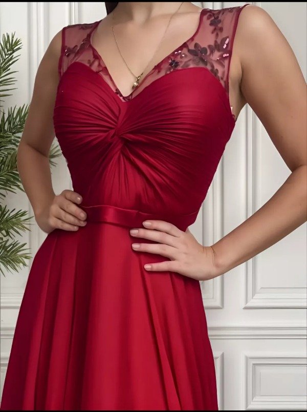 Producto - Vestido Largo escote corazón de falda amplia