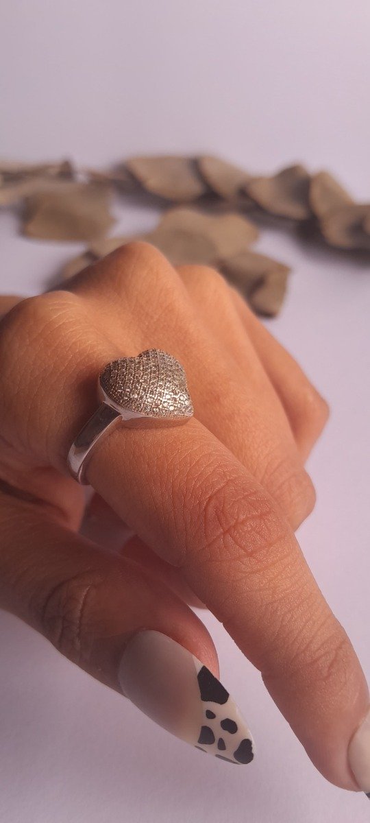 Producto - Anillo corazón microcubic grande