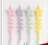 Producto - Velas estrellas tirabuzón x 4
