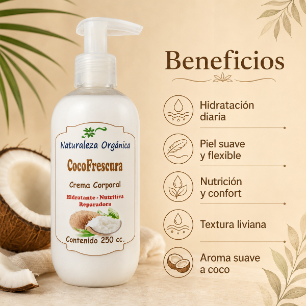 Producto - Crema Corporal CocoFrescura -  Hidratación y Frescura Natural - 1