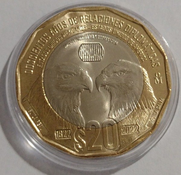 Producto - México 20 pesos 2022. 200 años relaciones diplomáticas con EE.UU. - 0
