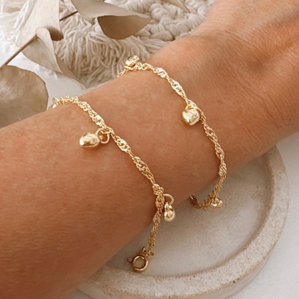 Producto - PULSERA CORAZÓN DORADA cod 9