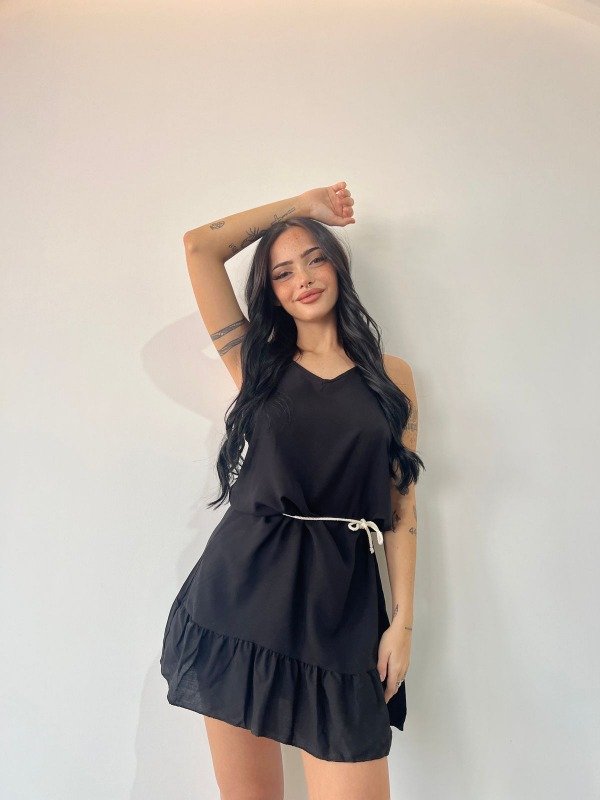 Producto - VESTIDO FIBRANA CON LAZO