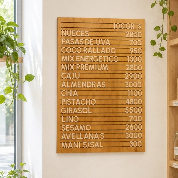 Producto - NUEVO Fondo madera guatambú con letras encastrables