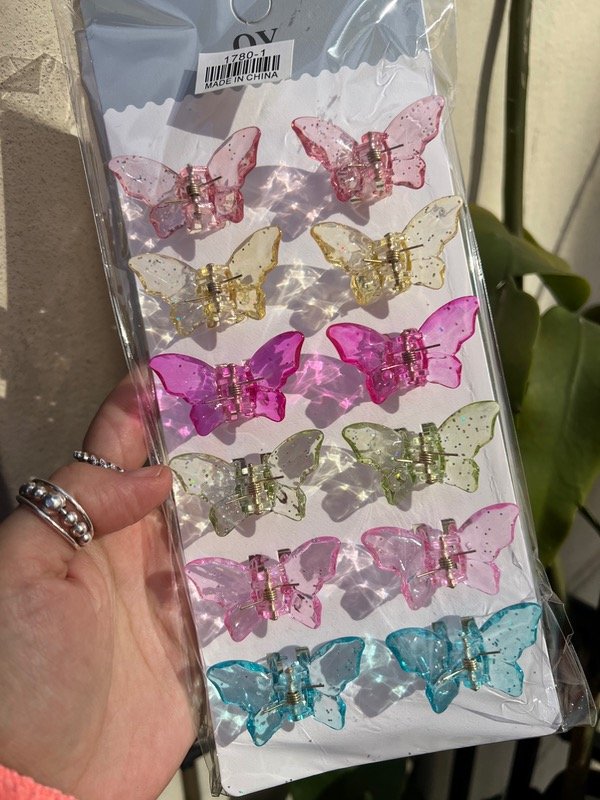 Producto - Broches mariposa transparentes