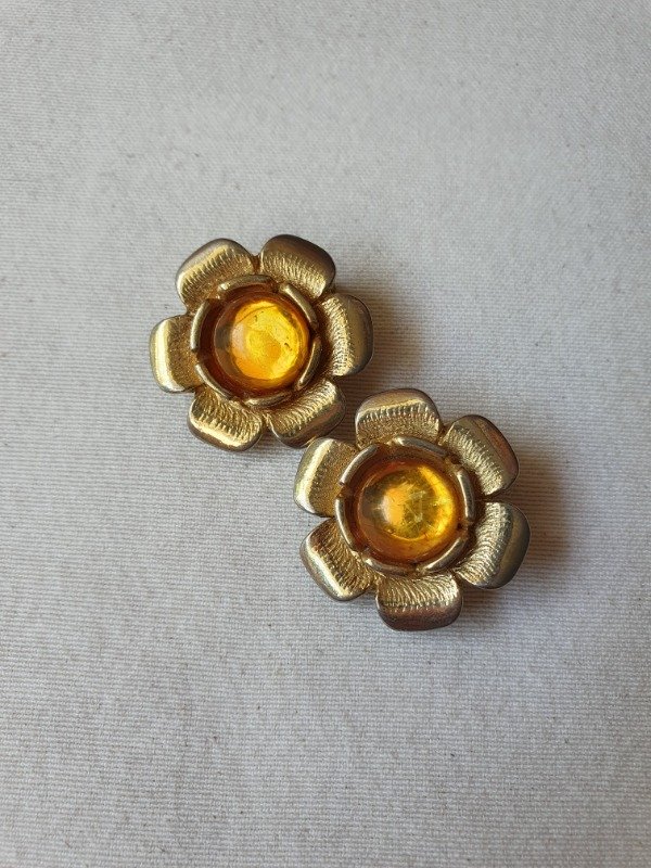 Producto - Aros Clips Flores Soleil 80s