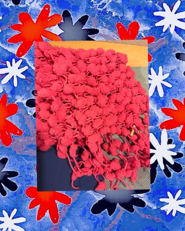 Producto - Bufanda de lana c/diseño Rosa