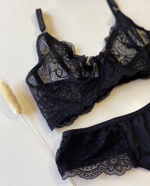 Producto - Conjunto puntilla Paris negro