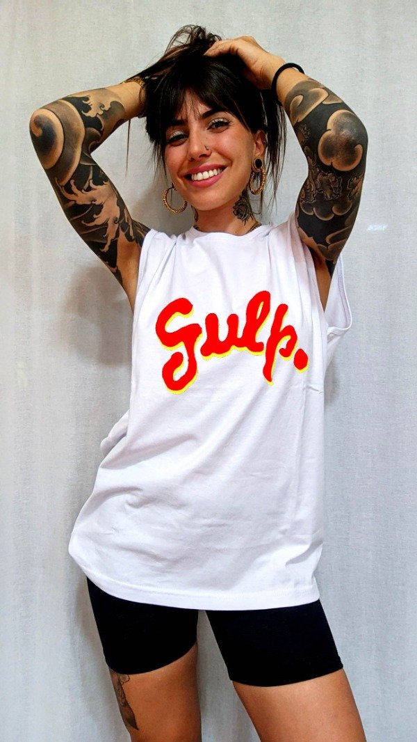 Producto - MUSCULOSA MUJER BLANCA REDONDOS GULP