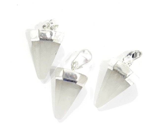 Producto - Dije mini péndulo de baño de plata de onix blanco