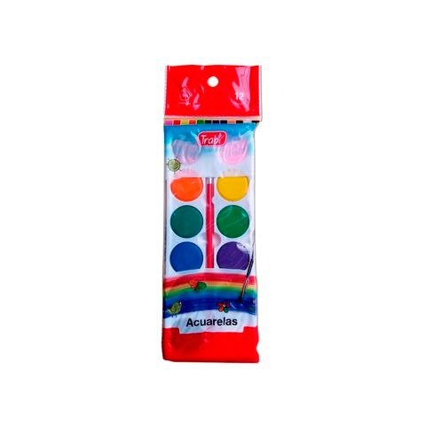 Producto - ACUARELA 12 COLORES CON PINCEL FLOW PACK TRABI