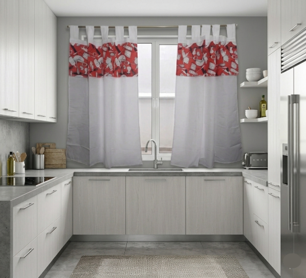 Producto - Juego de Cortinas para Cocina "Utensillos" 115 x 125 cm