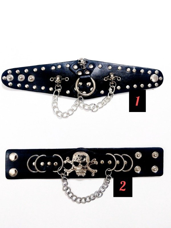Producto - Muñequera tachas calavera con cadena