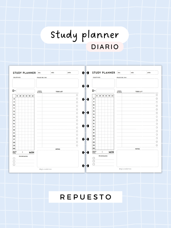 Producto - Study planner diario repuesto