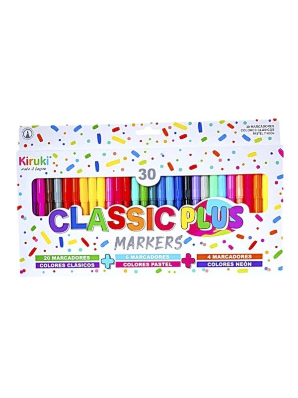 Producto - Marcadores Classic Kiruki X30 Colores Surtidos