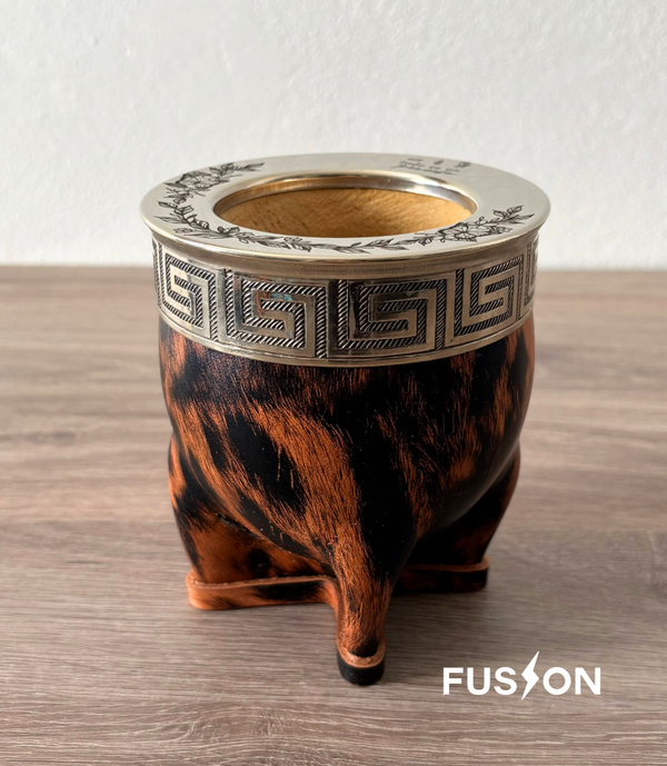 Producto - Mate Imperial Animal Print de Calabaza - Virola de Alpaca