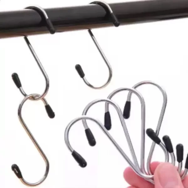 Producto - SET DE 4 GANCHOS DE ACERO CON PUNTA ENGOMADA 8CM - 1