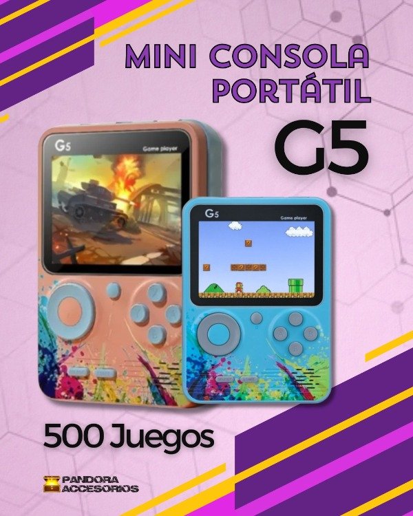 Producto - Mini Consola De Juegos Portátil G5 Pantalla A Color HD 3" 500