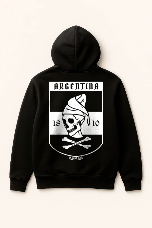Producto - Escudo Militar Ficticio de Argentina (Canguro Unisex Negro Dorsal)