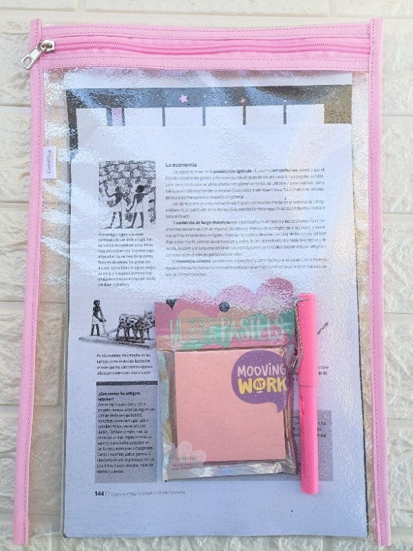 Producto - Sobre Cristal Grande Glitter Oficio Rosa bebé