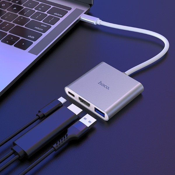 Producto - HOCO -  HB14 Hub Tipo C (USB3.0+HDTV+PD (Carga)) - 7
