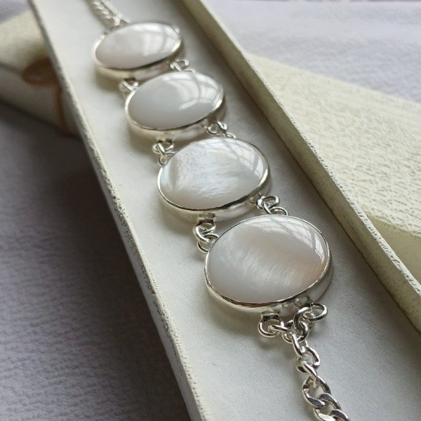 Producto - Pulsera Plata 925 Nácar largo 20,5cm - 6