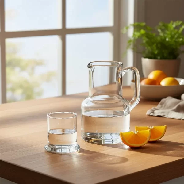 Producto - Juego Jarra Noche Servicio C/ Vaso Vidrio 2 Piezas