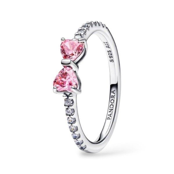 Producto - Anillo Moño Rosa Cristales Pandora PREVENTA