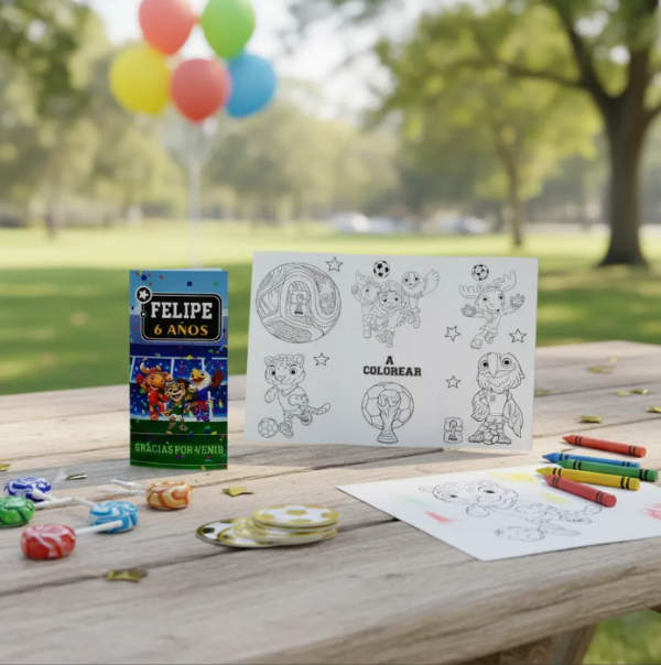 Producto - Tríptico Imprimible Juegos Souvenirs Mascotas Mundial 2026
