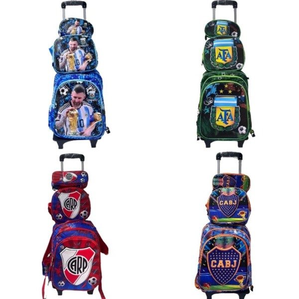 Producto - SET MOCHILA C/RELIEVE 16 PULGADAS 3 CIERRE CON CARRITO