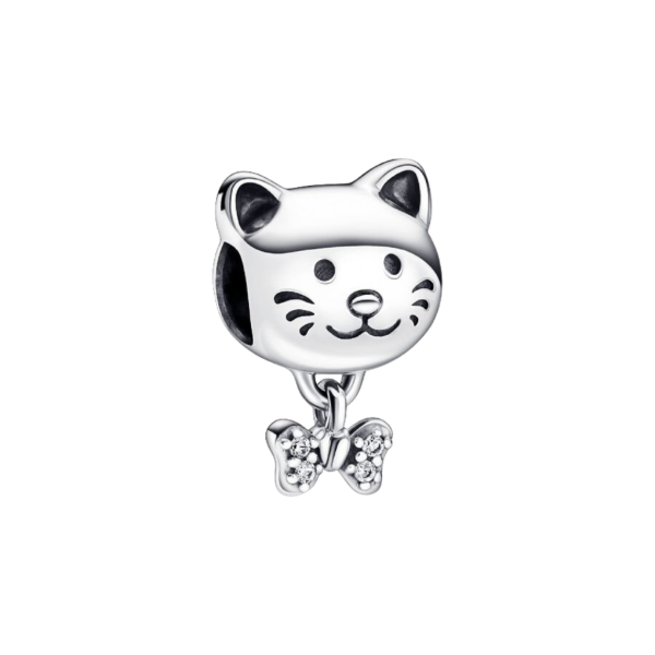 Producto - CHARM CAT CON MOÑO COLGANTE