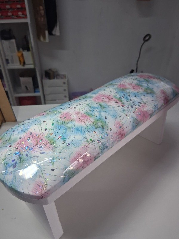 Producto - Apoya manos floreado celeste