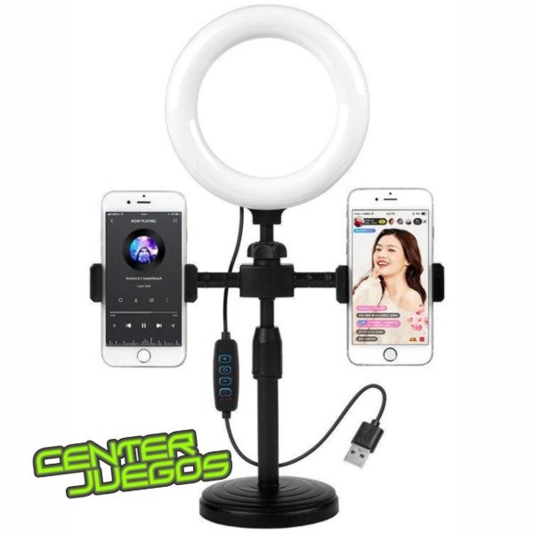 Producto - SOPORTE DE MESA PARA CELULAR CON ARO LED DE 6 LED-HX1508