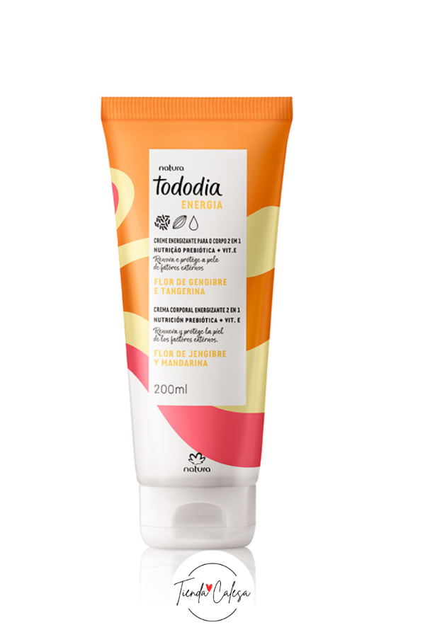 Producto - Tododía - Crema corporal energizante - Flor de Jengibre y Mandarina - 200 ml