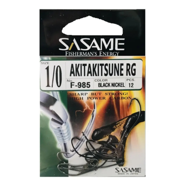 Producto - Anzuelo Sasame Akitakitsune RG F-985 Black Nickel N1/0 x12U