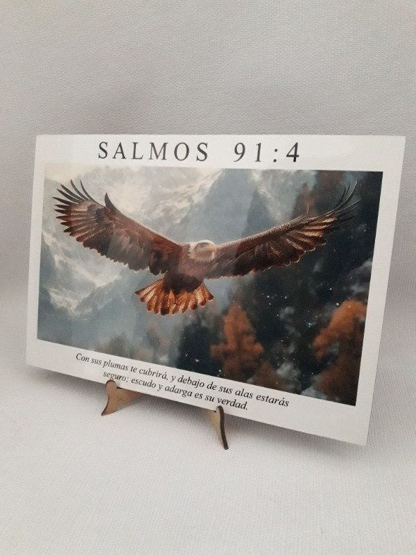 Producto - CUADRO MAD.C/ATRIL- SALMOS 91:4 AGUILA