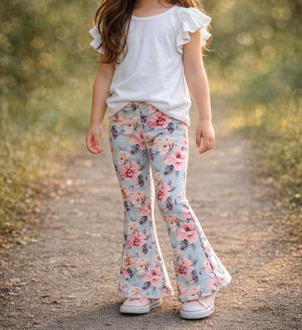 Producto - CALZA FRIZA OXFORD - FLORES (CELESTE)