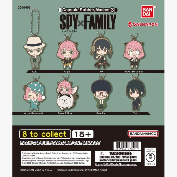 Producto - Colgantes Originales Spy Family Capsule Rubber Vol 3