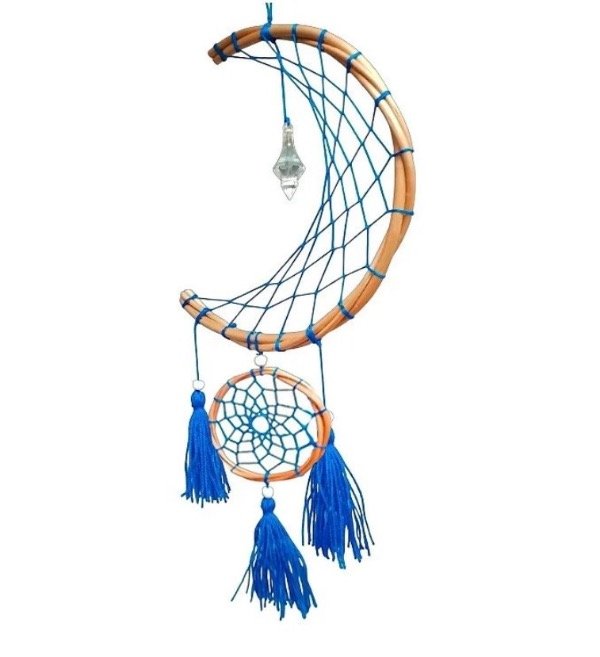 Producto - Atrapa sueños mimbre luna con cristal 36 cm