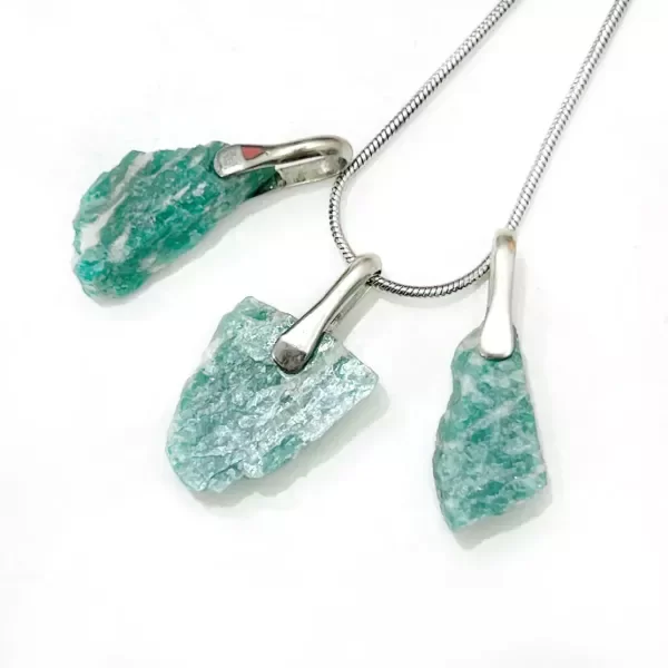 Producto - Dije chico de amazonita en alpaca