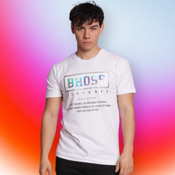 Producto - Remera m/c relieve Bross cuadrado dorado