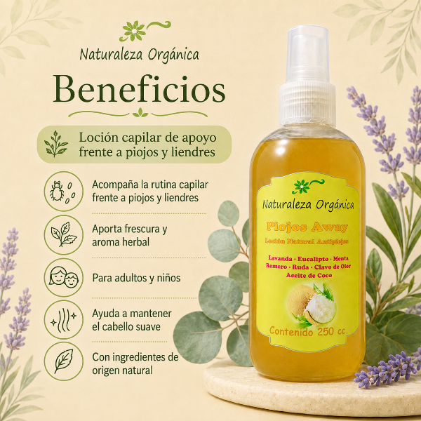 Producto - Loción Antipiojos Natural para Niños - PiojosAway Tratamiento Capilar - 1