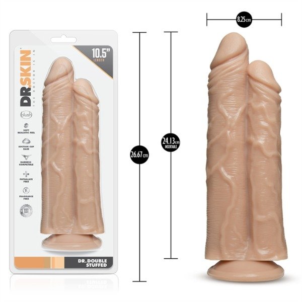 Producto - Doble consolador con sopapa piel