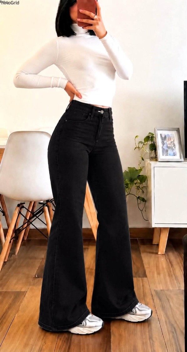 Producto - LINEA EMY Wide leg elastizado negro