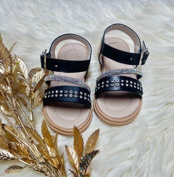 Producto - SANDALIAS TIRA BRILLO NEGRAS