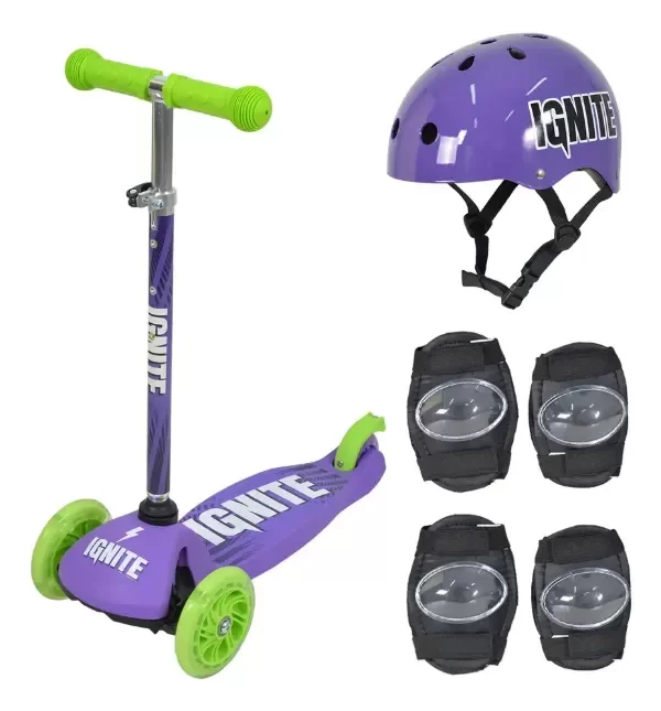 Producto - Monopatín Set Con Protecciones 6 Pzas Ignite 1500