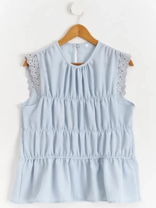 Producto - Blusa Carina (Rustic Lino) Celeste - 0