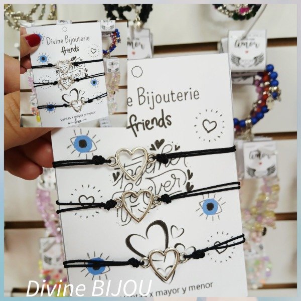Producto - Pulsera para 3 amigas corazón