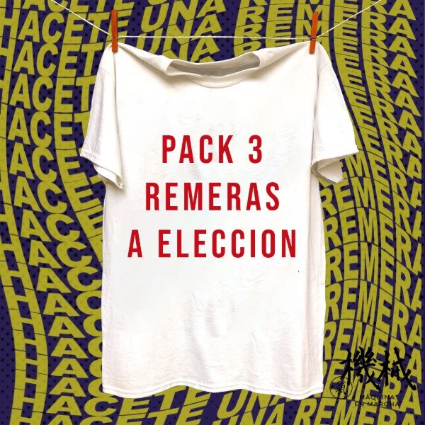 Producto - PACK POR 3 REMERAS CON ESTAMPA A ELECCION